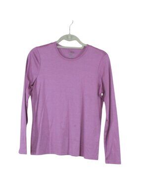 LL Bean Pima Cotton Tee Long Sleeve Crewneck Mauve Size M